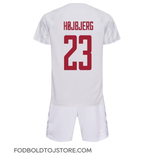 Danmark Pierre-Emile Hojbjerg #23 Udebanesæt Børn VM 2022 Kortærmet (+ Korte bukser)